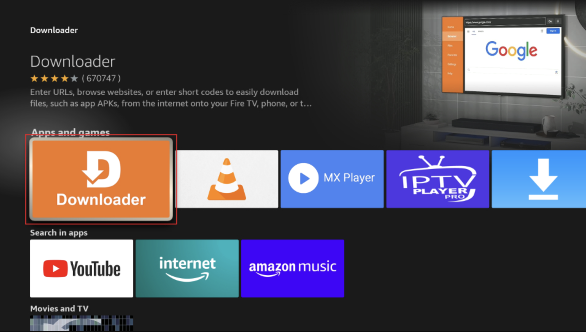 Meilleur Abonnement IPTV (2026) : Comparatif Exclusif & Avis 4 Installation application IPTV via Downloader sur Amazon Fire TV Stick